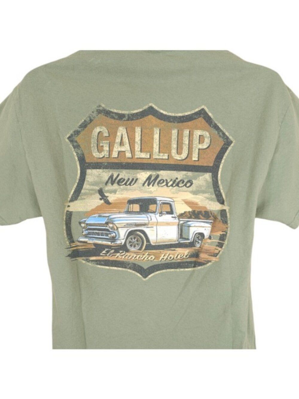 Gallup New Mexico T Shirt Mens Size Medium Green El Rancho Hotel Route 66